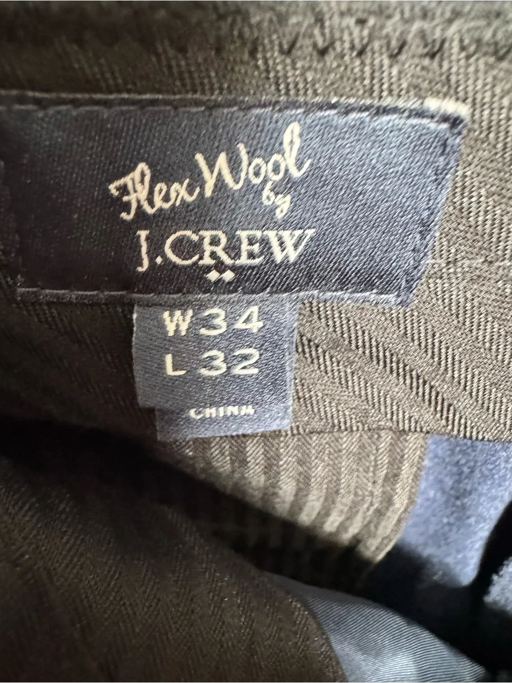 J. Crew Flex Wool Men's Navy Blue Two-Piece Suit Blazer & Trousers